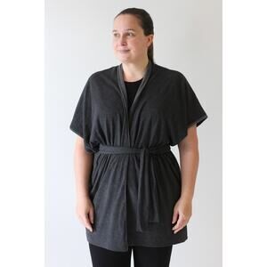 Josie Natori Women's Wrap Front Brushed Knit Cardigan Robe Sweater - Size Large